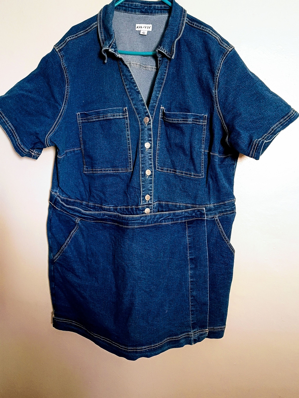 Ava & Viv Women Denim Skort or Romper 3x